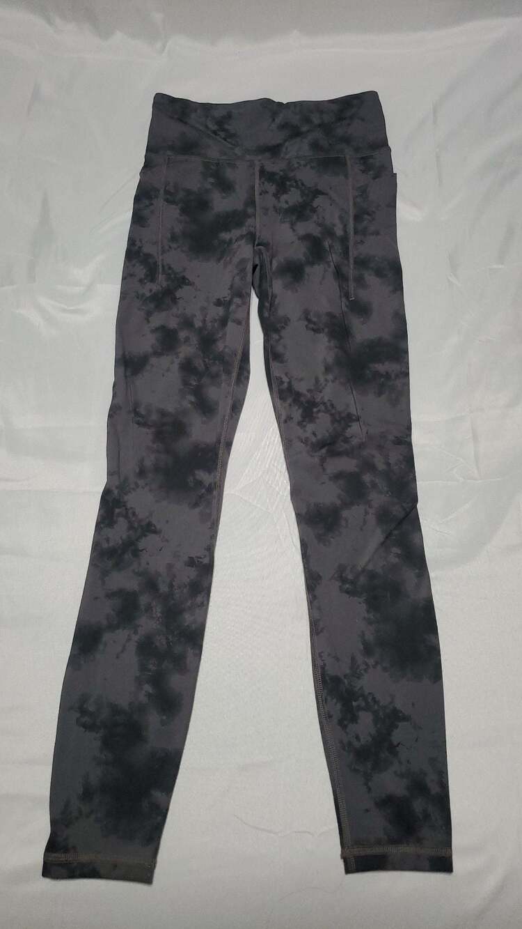 We Wander Charcoal Cloud Tie Dye High Rise Leggings with Pockets